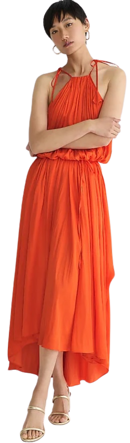 Tesco orange pleated clearance dress
